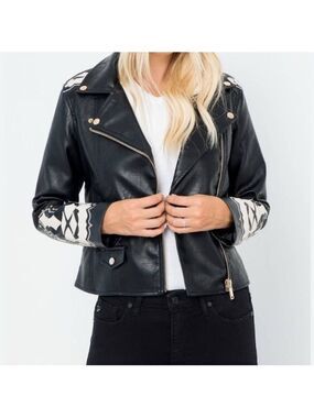STOOSH Woman's Faux Leather Embellished Jacket NWT